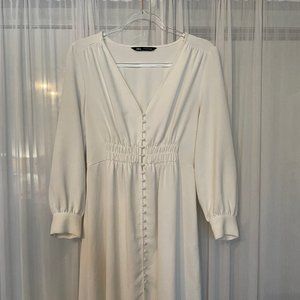 Zara White Button-up Dress
